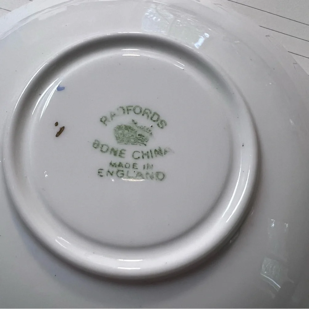 Vintage Radfords Bone China Multi Color Floral gold trim Print Saucer Dish - Picture 6 of 10